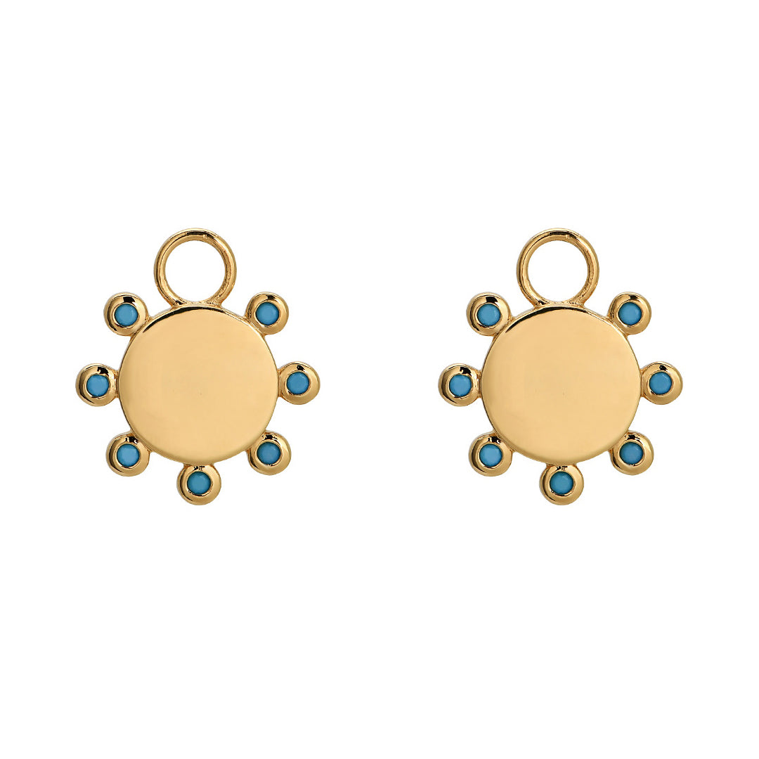 Goldbug Round Top Turquoise Earring Charms