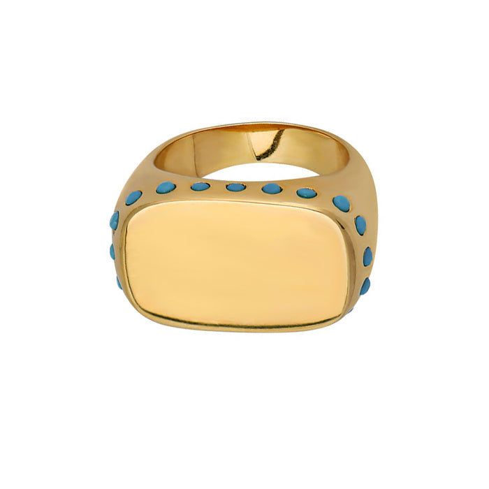 Goldbug Turquoise Signet Ring