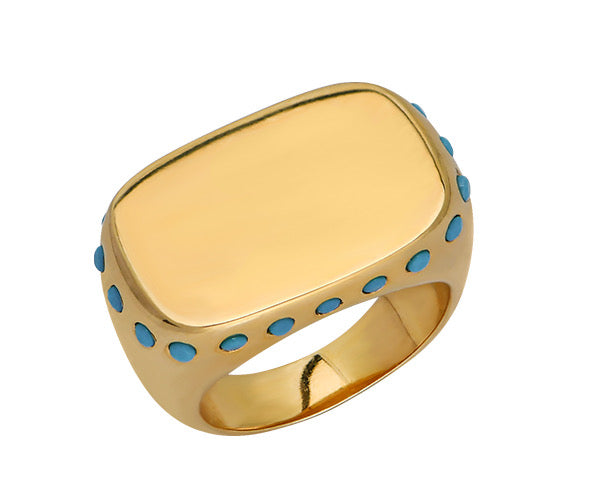 Goldbug Turquoise Signet Ring
