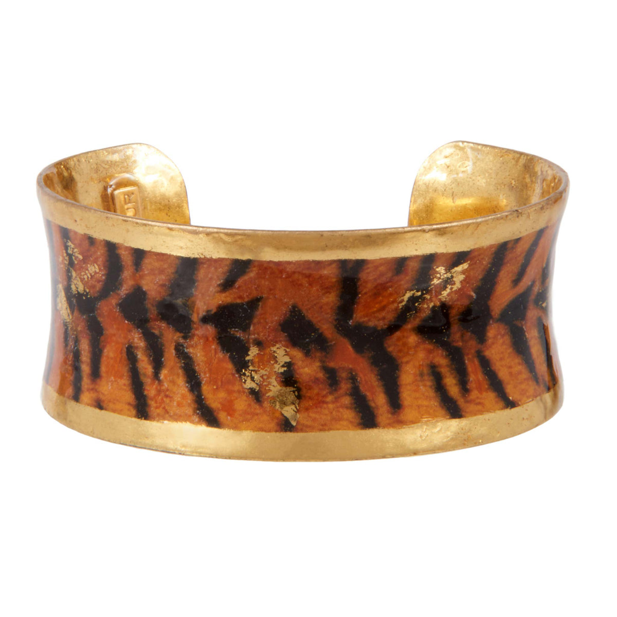 Evocateur Tiger Print 22K Gold Leaf Corset Cuff 1"