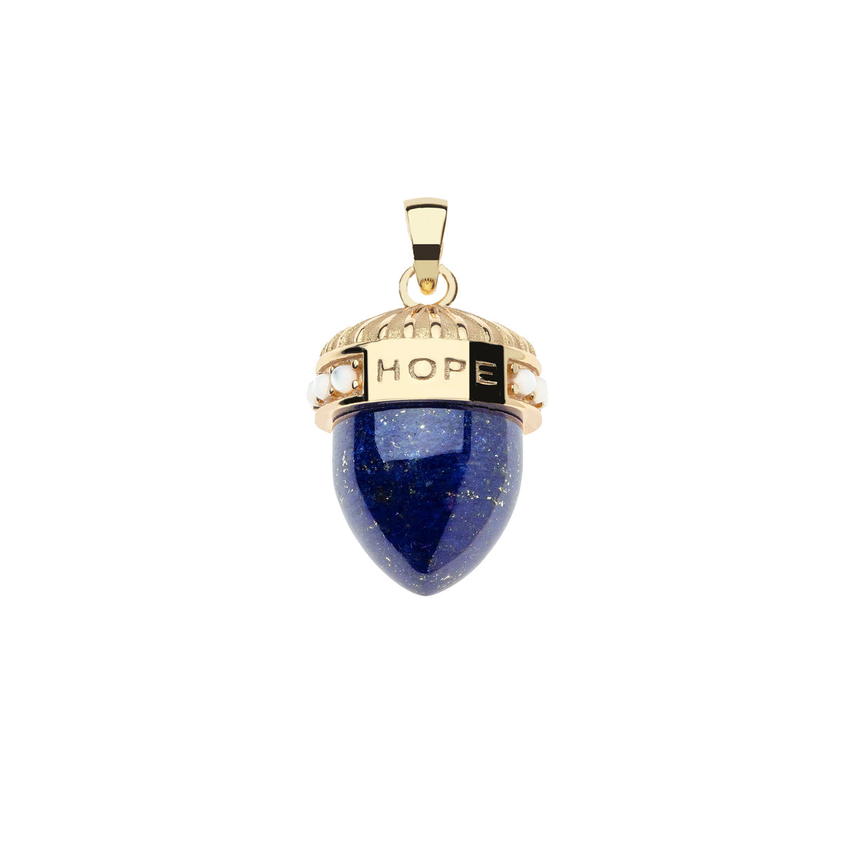 Jane Win HOPE Lapis Acorn Pendant Necklace