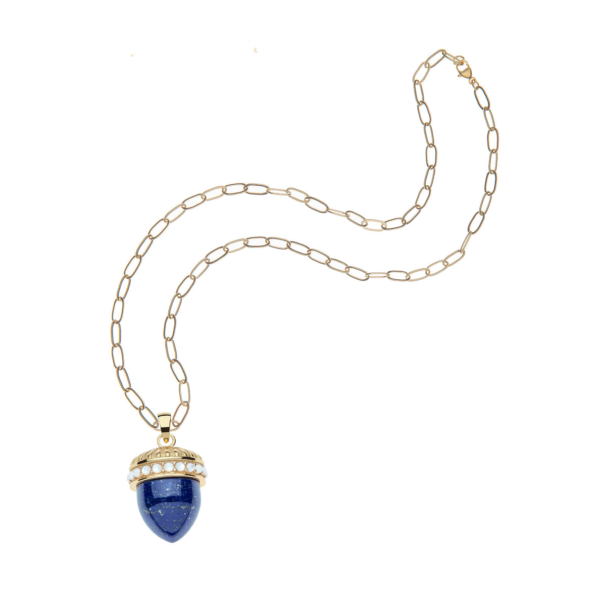 Jane Win HOPE Lapis Acorn Pendant Necklace