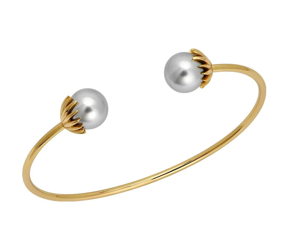 Goldbug Collection Pearl Palm Frond Bangle