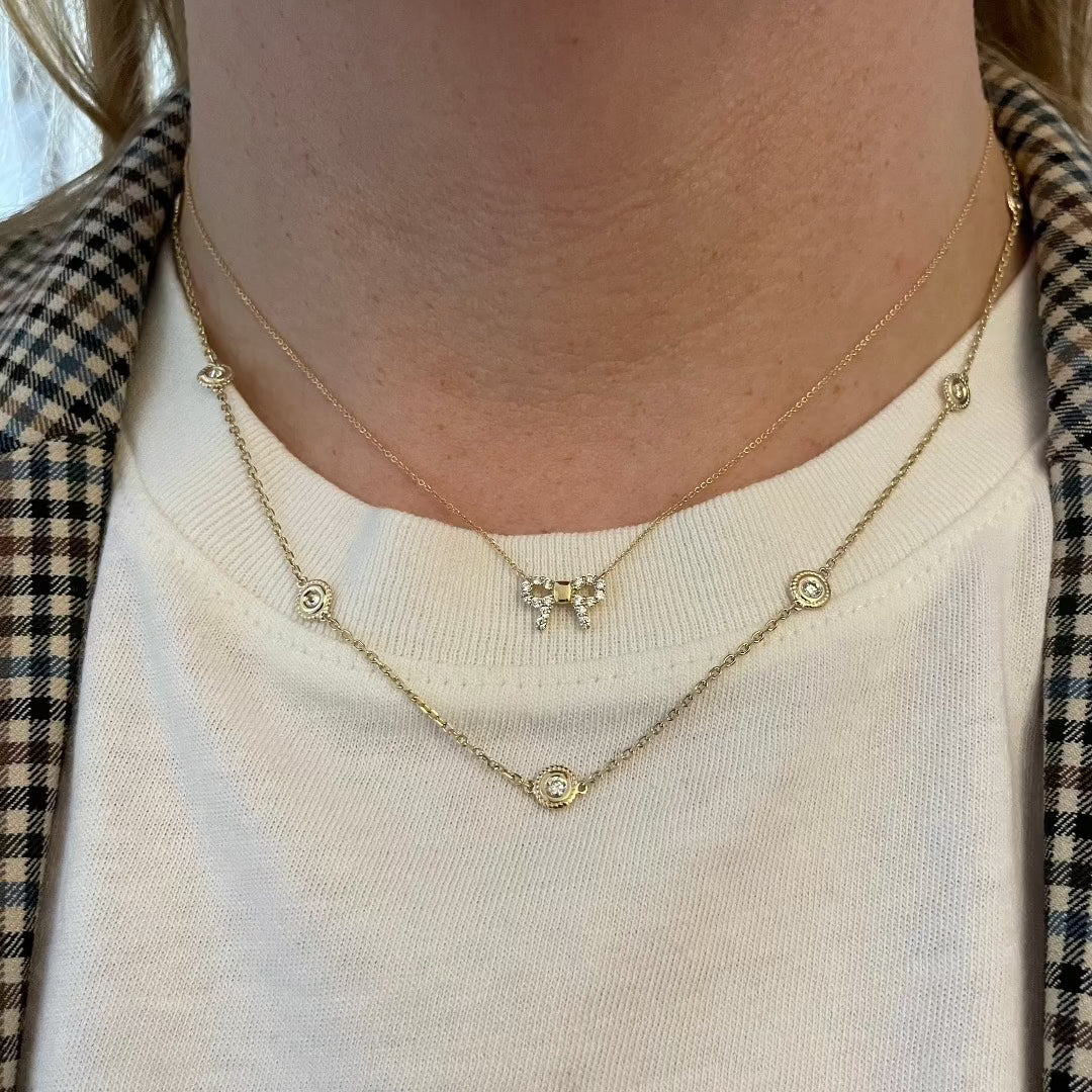 .75ct Diamond by the Yard 10 Station 14K Yellow Gold Necklace.75ct Diamond by the Yard 10 Station 14K Yellow Gold Necklace