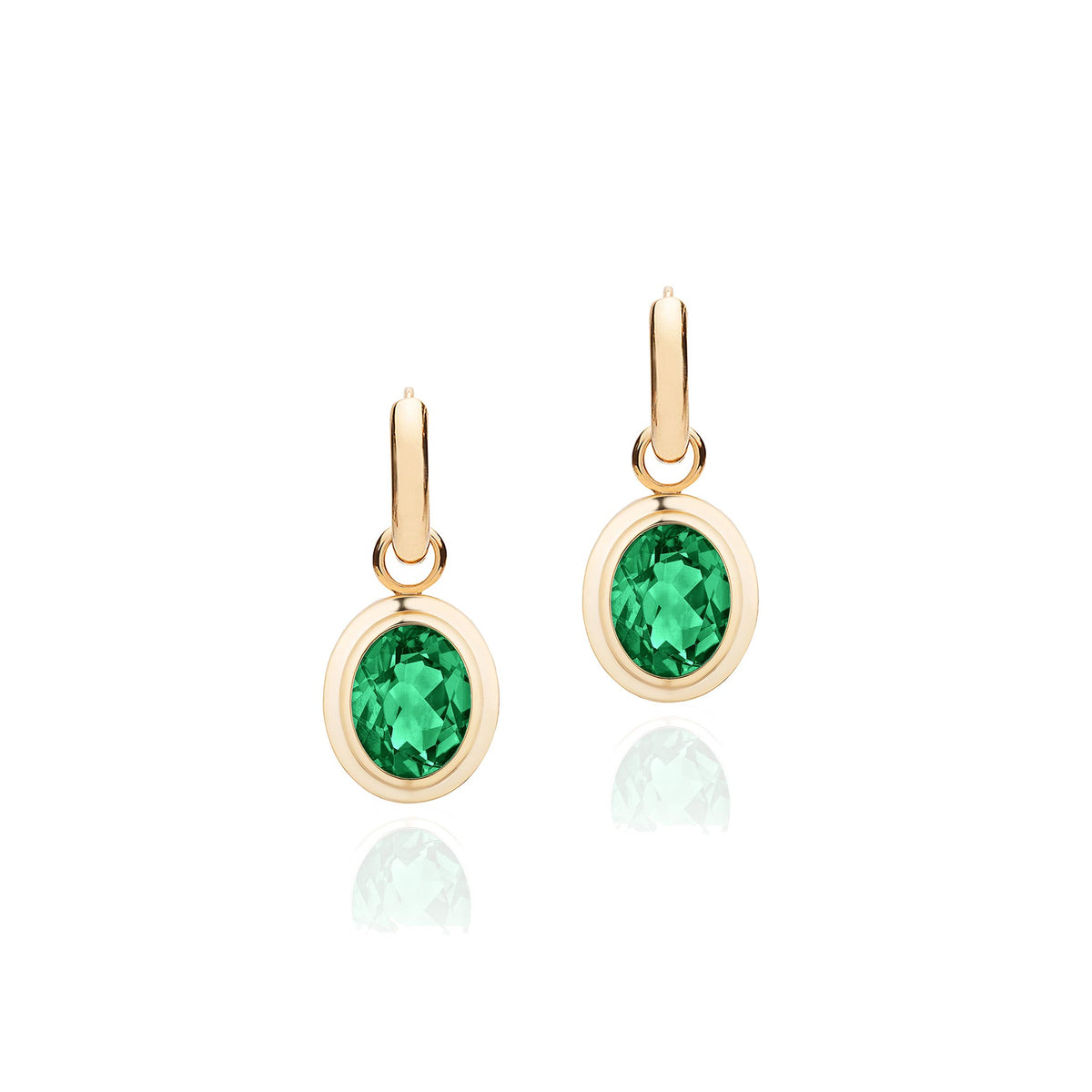 Goshwara Oval Emerald Drop Earrings