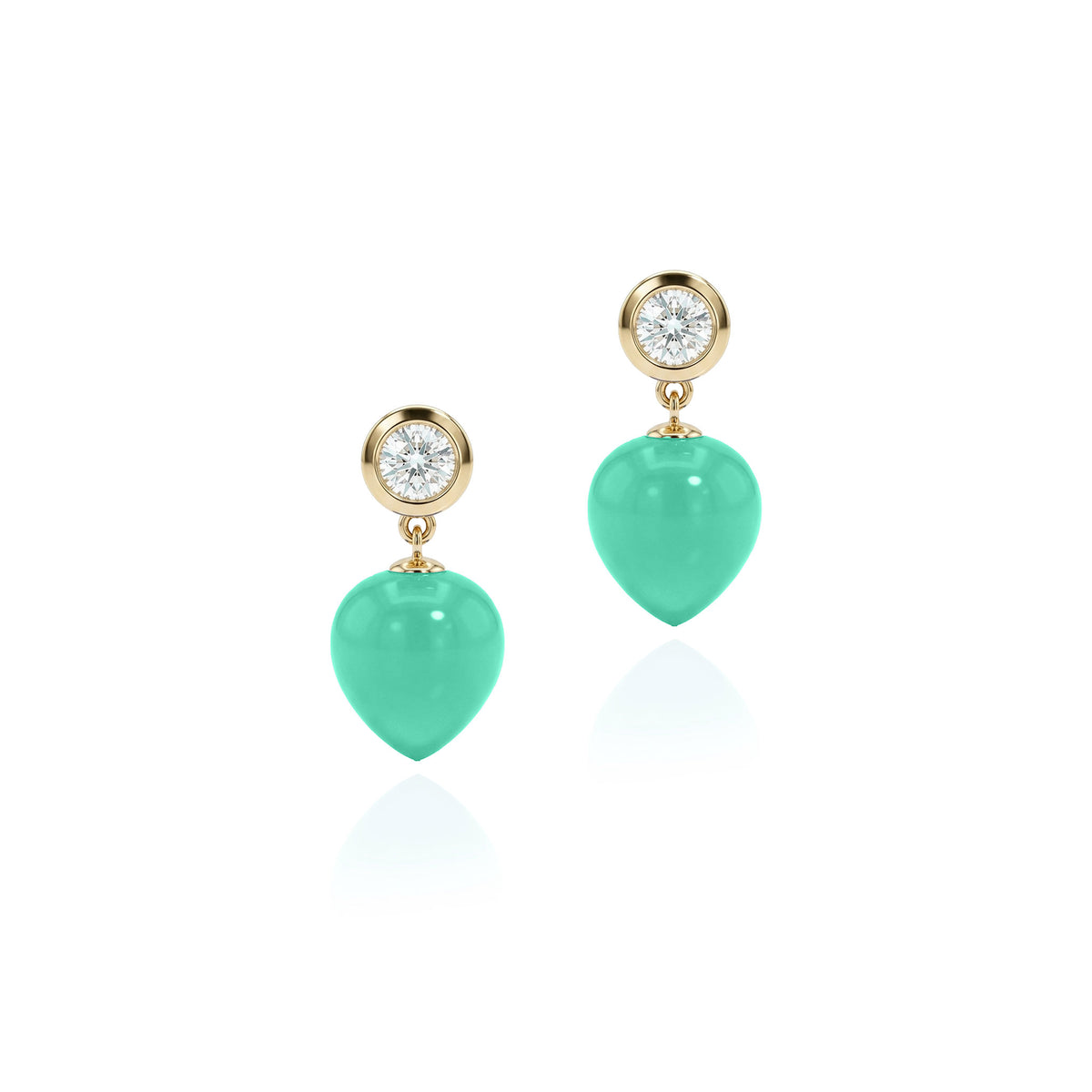 Goshwara Chrysoprase & Diamond 18K Gold Inverse Drop Earrings