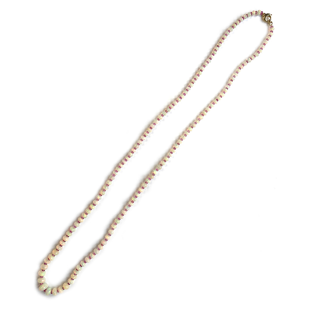 Goshwara Graduated Opal & Rubellite Bead 18K Gold Necklace