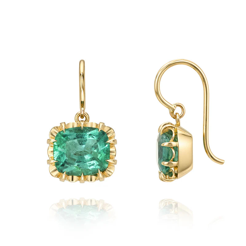 Single Stone Emerald Jolene Drop Earrings