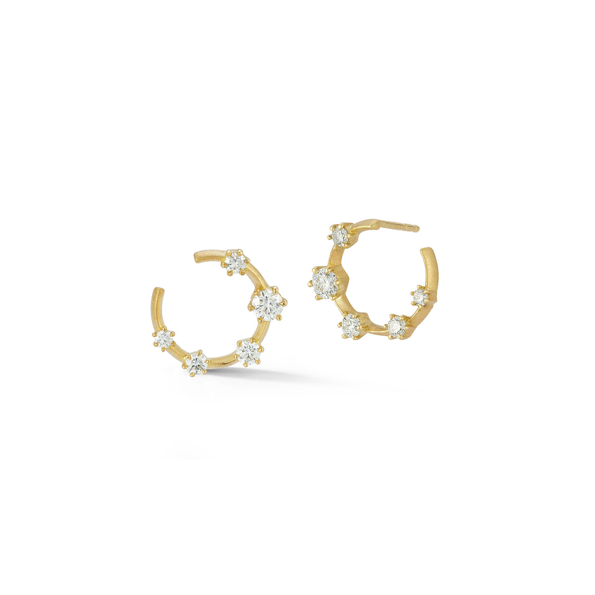 Jade Trau Medium Kismet Diamond Hoop Earrings