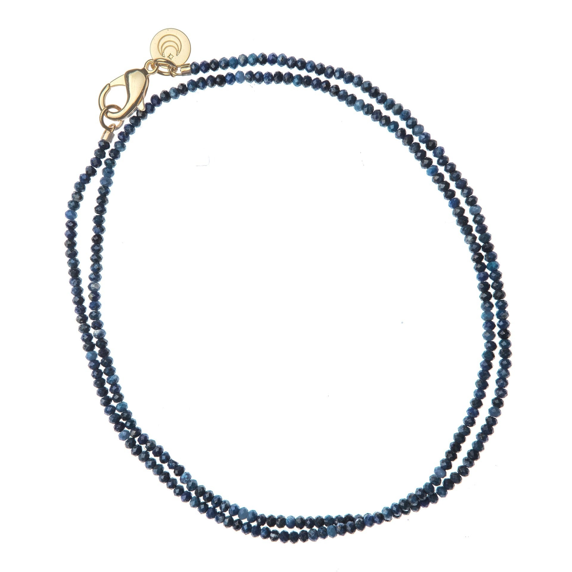 Jane Win Double Wrap Diamond-Cut Kyanite Beaded Necklace 32"
