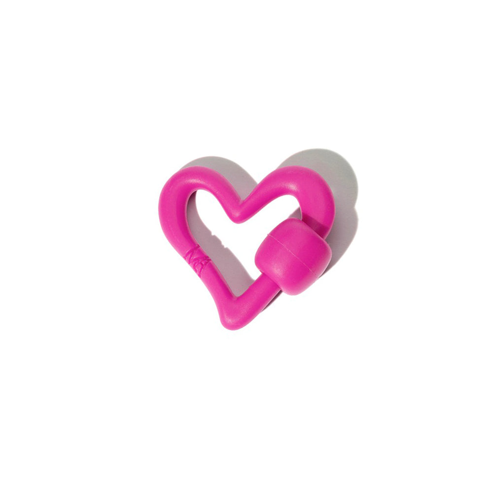 Marla Aaron Flamingo Pink Rubber Freeform Heart Lock