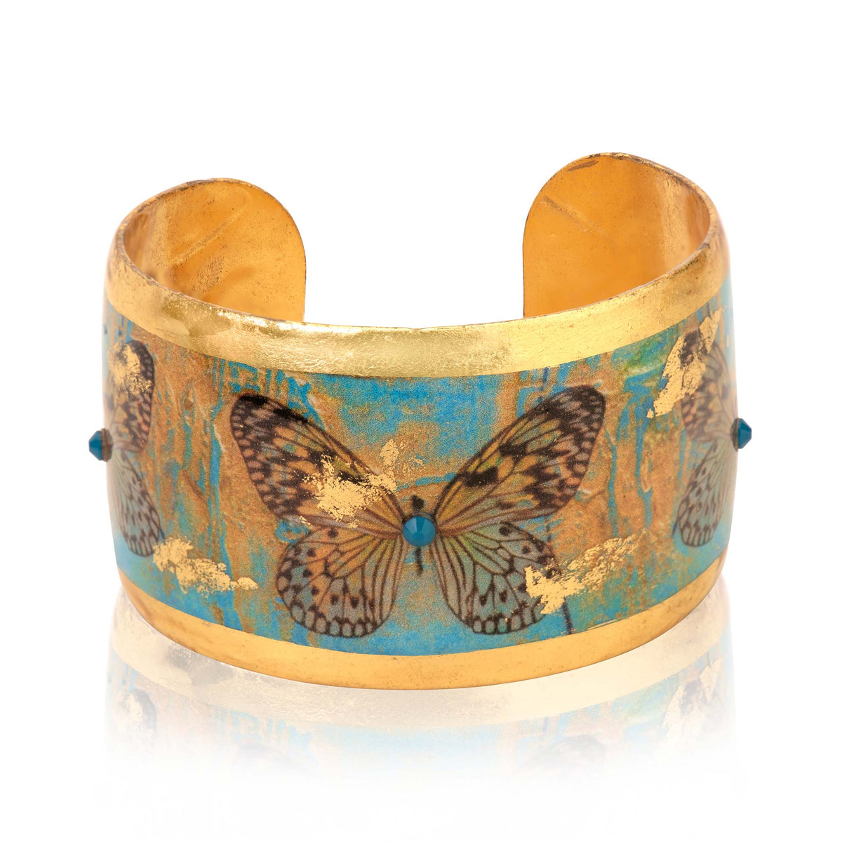 Evocateur Head in the Clouds 22K Gold Leaf Cuff 1.5"