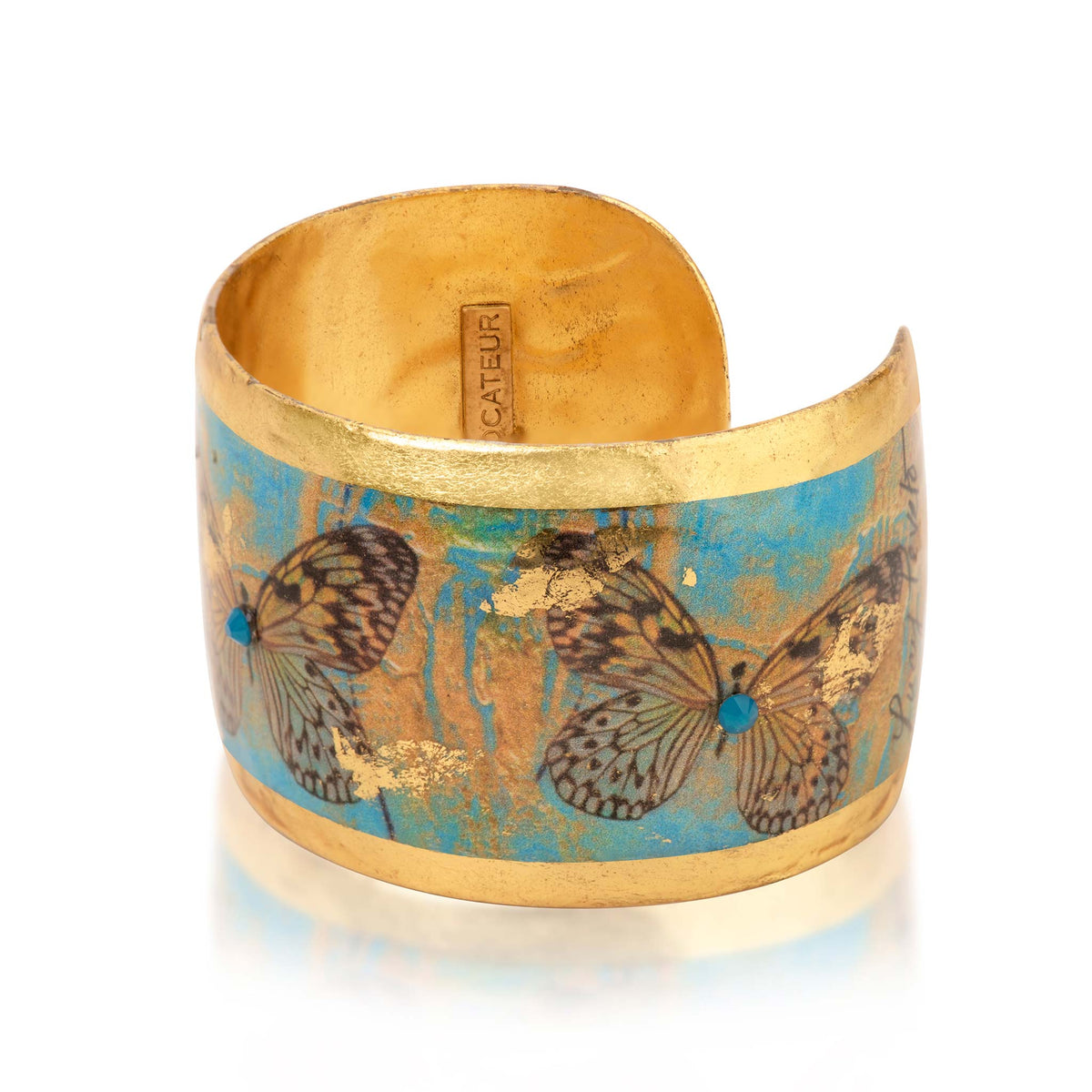 Evocateur Head in the Clouds 22K Gold Leaf Cuff 1.5"