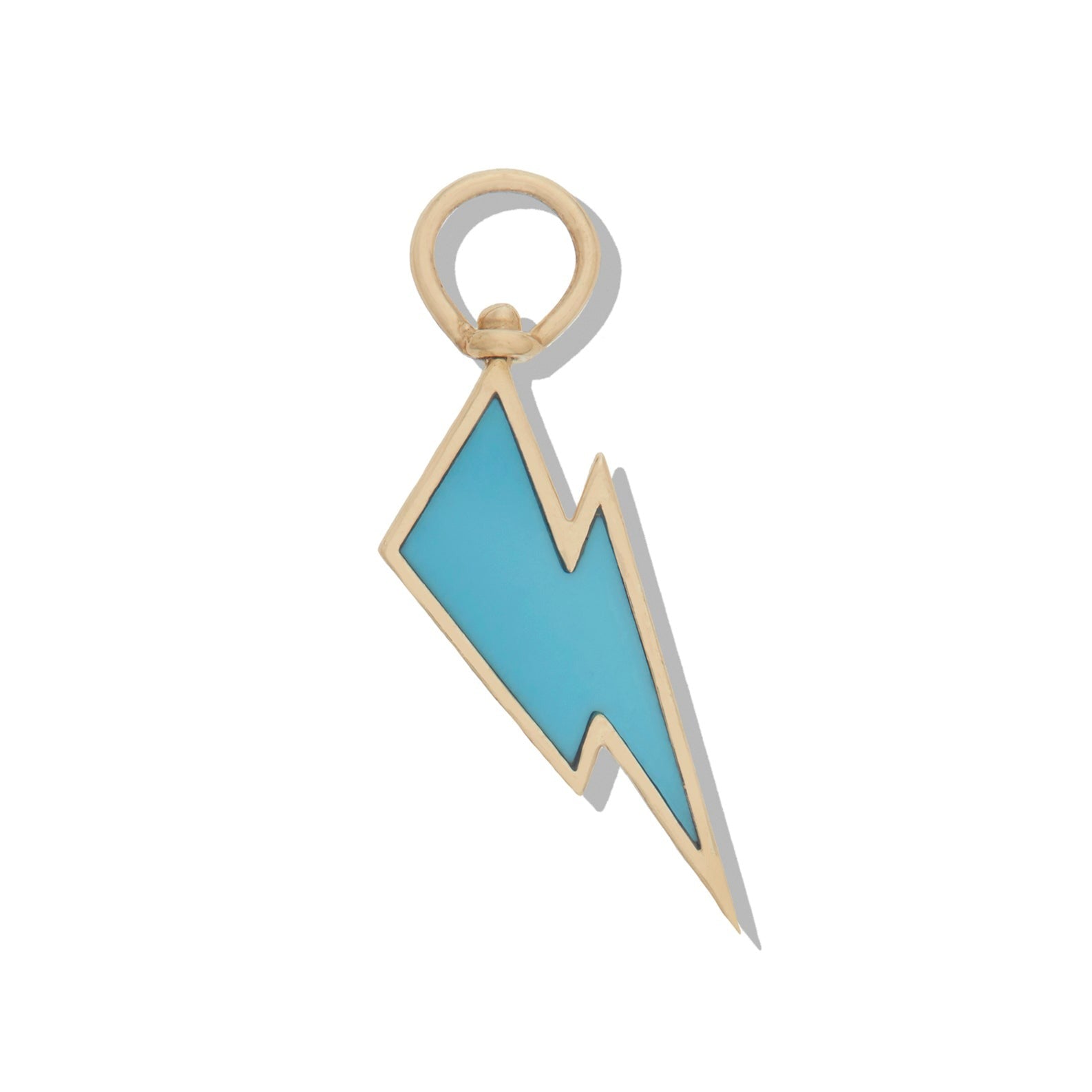 Marla Aaron 14K Gold Turquoise Lightning Bolt Charm