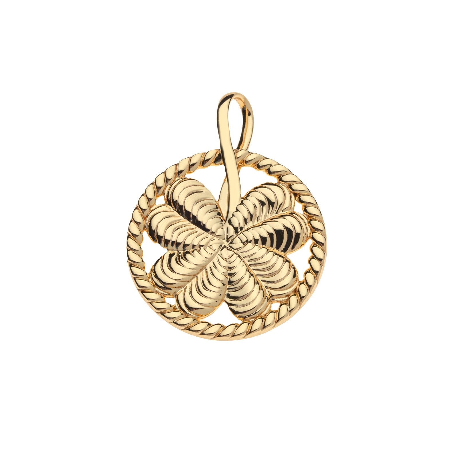 Jane Win LUCKY Clover Cutout Pendant Necklace