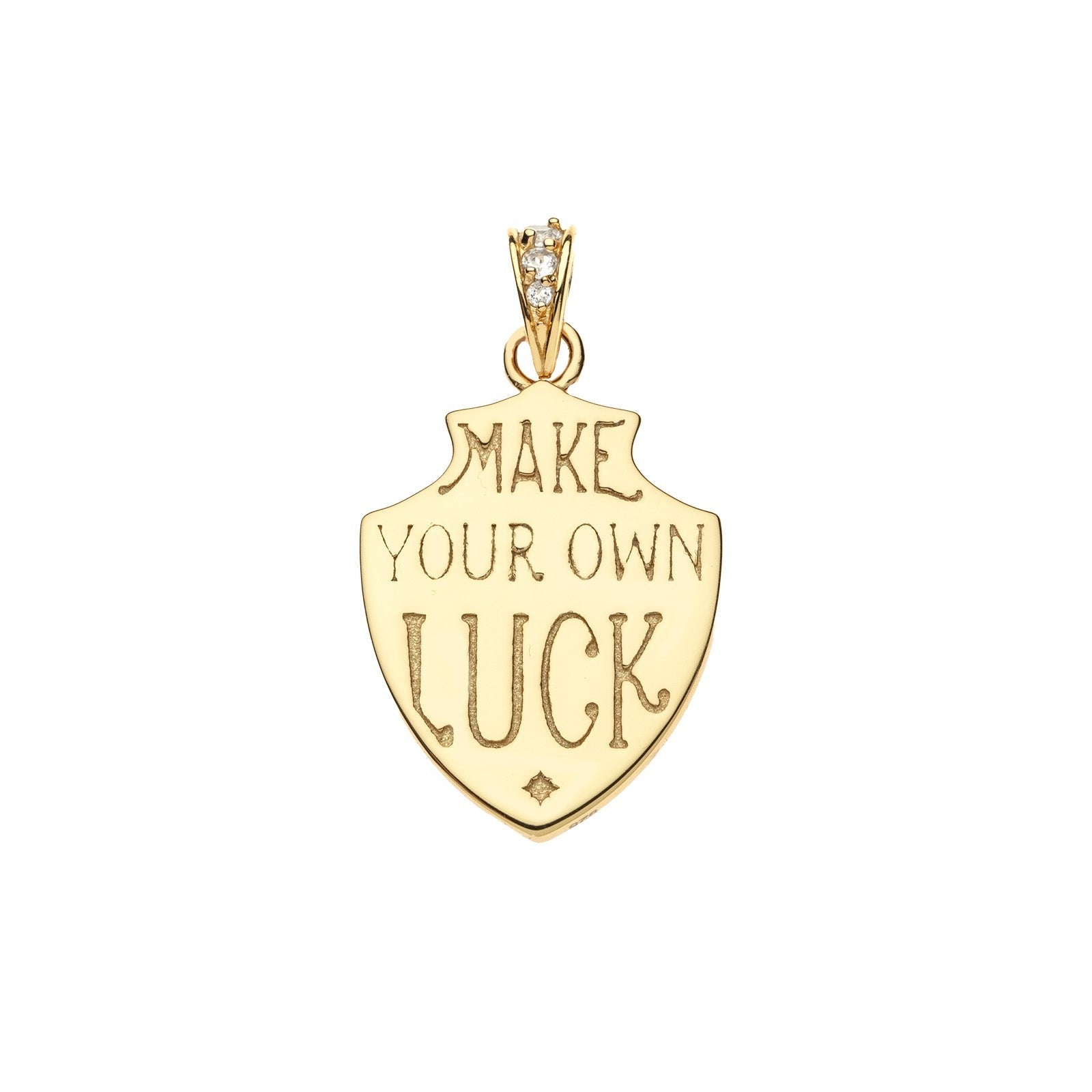 Jane Win LUCKY Shield Pendant Necklace