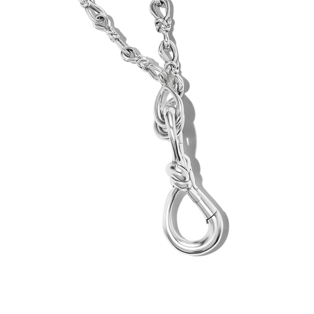 Marla Aaron Silver Large True Lover’s Knot Chain Necklace