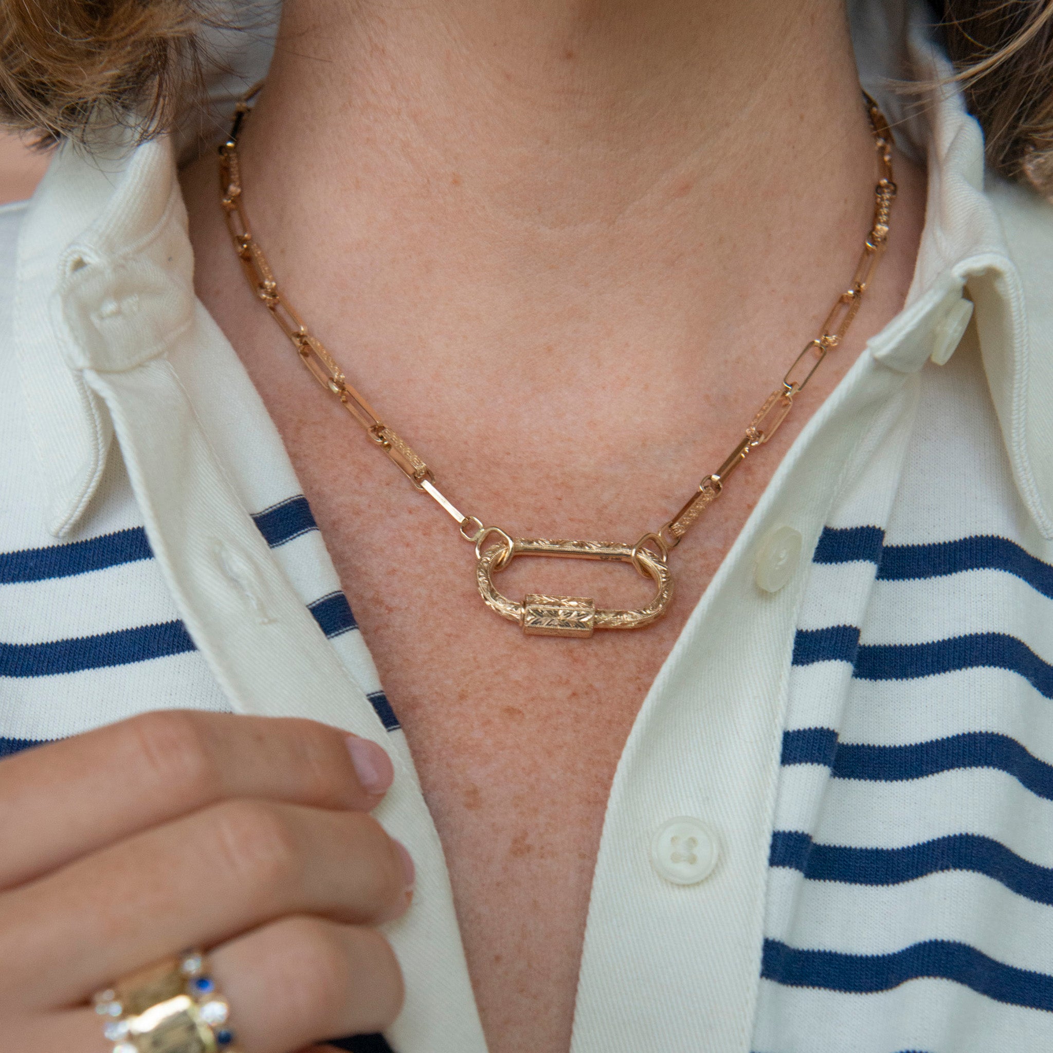 Marla Aaron 14K Yellow Gold Meander Chain Necklace 16"