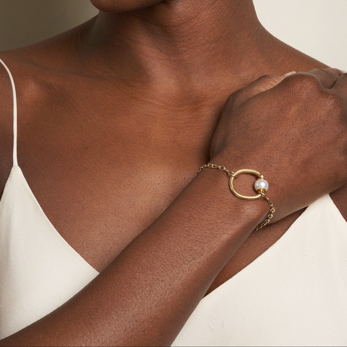 Marla Aaron 14K Yellow Gold Pulley Chain Bracelet 6.5"