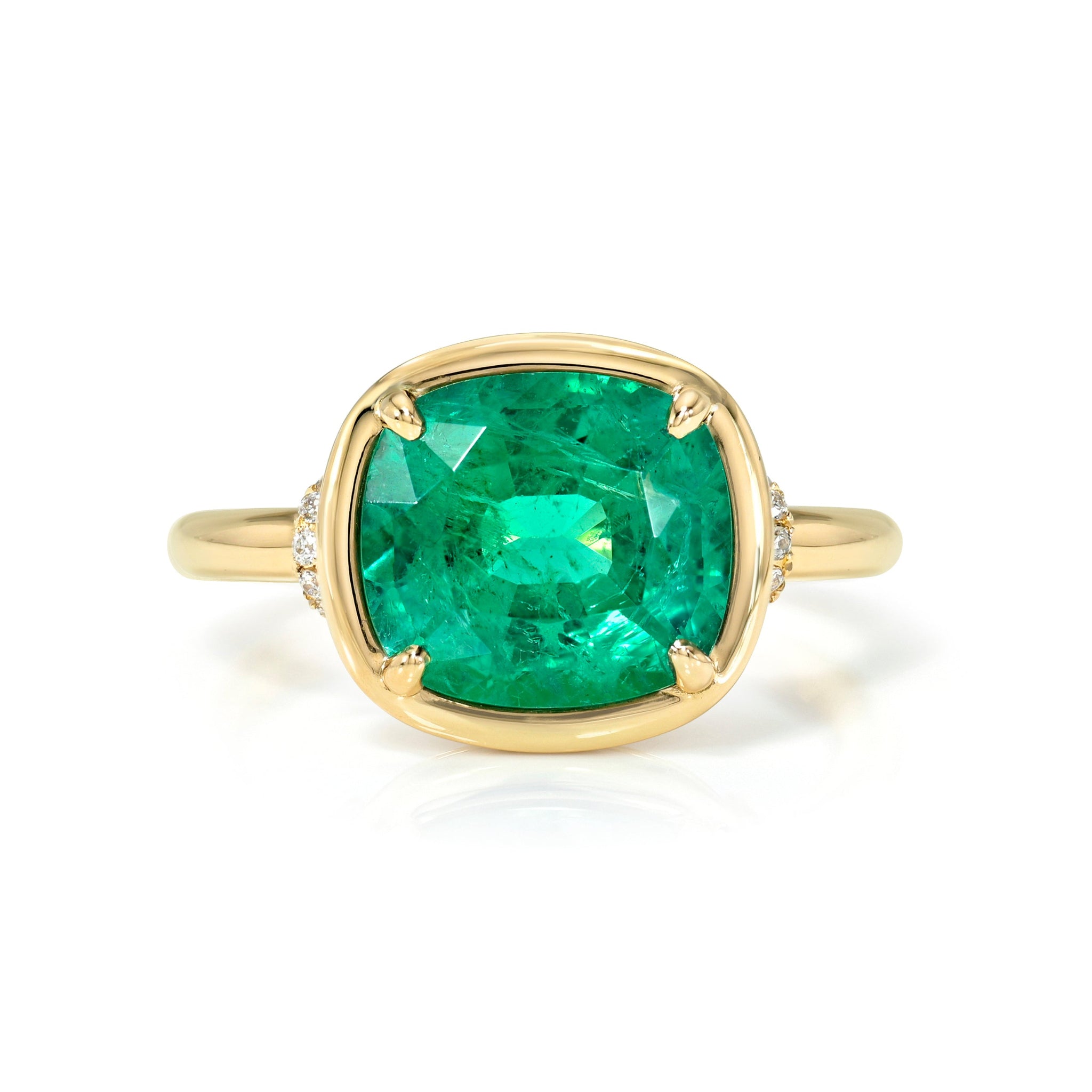 Single Stone Emerald Margarette Ring