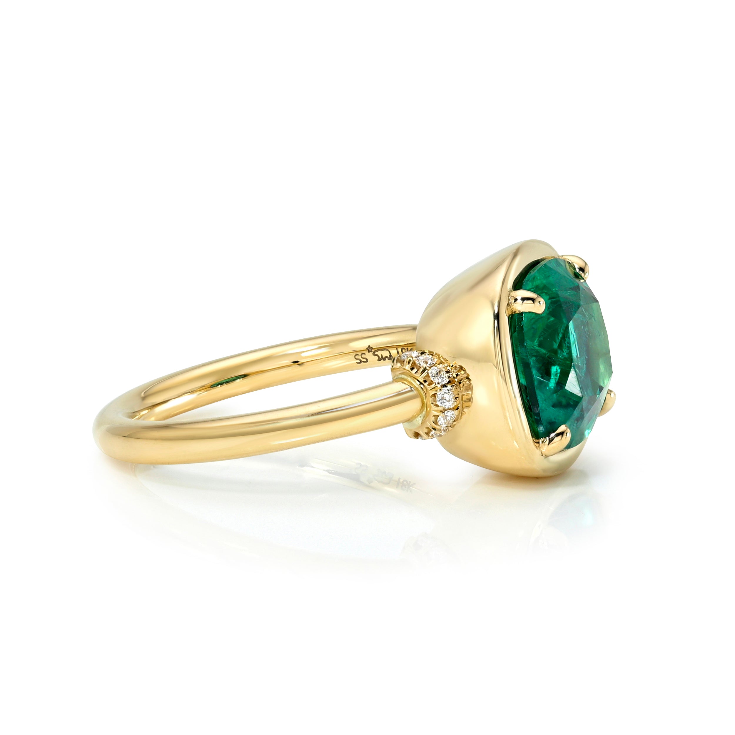 Single Stone Emerald Margarette Ring