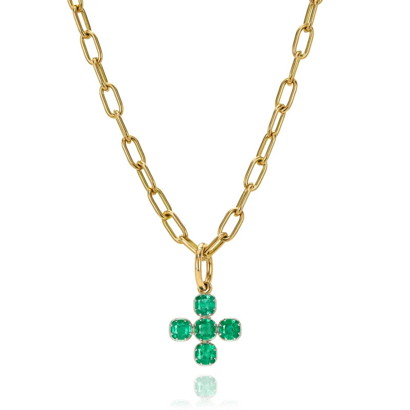 Single Stone Emerald Marian Pendant