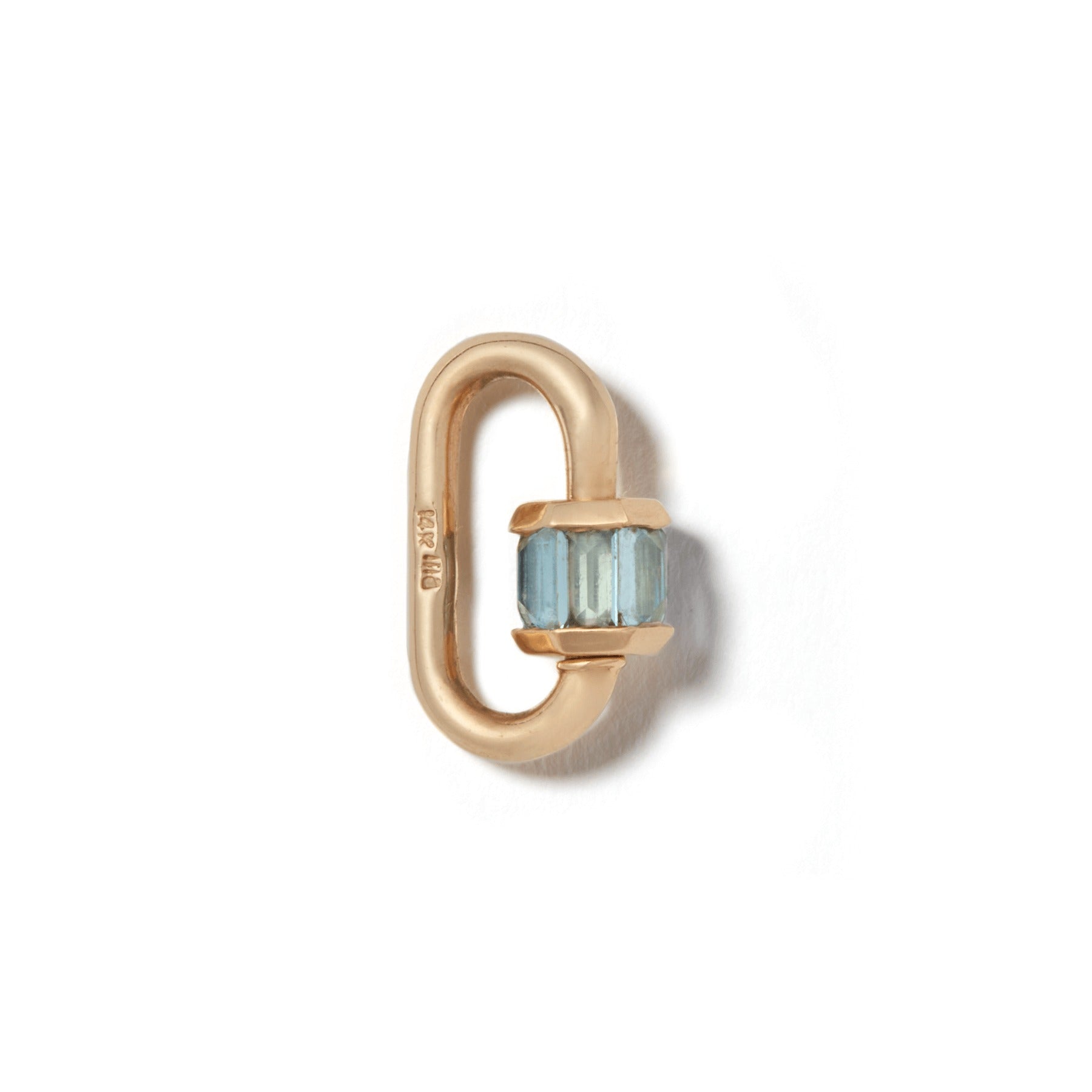 Marla Aaron 14K Yellow Gold Aquamarine Baguette Baby Lock