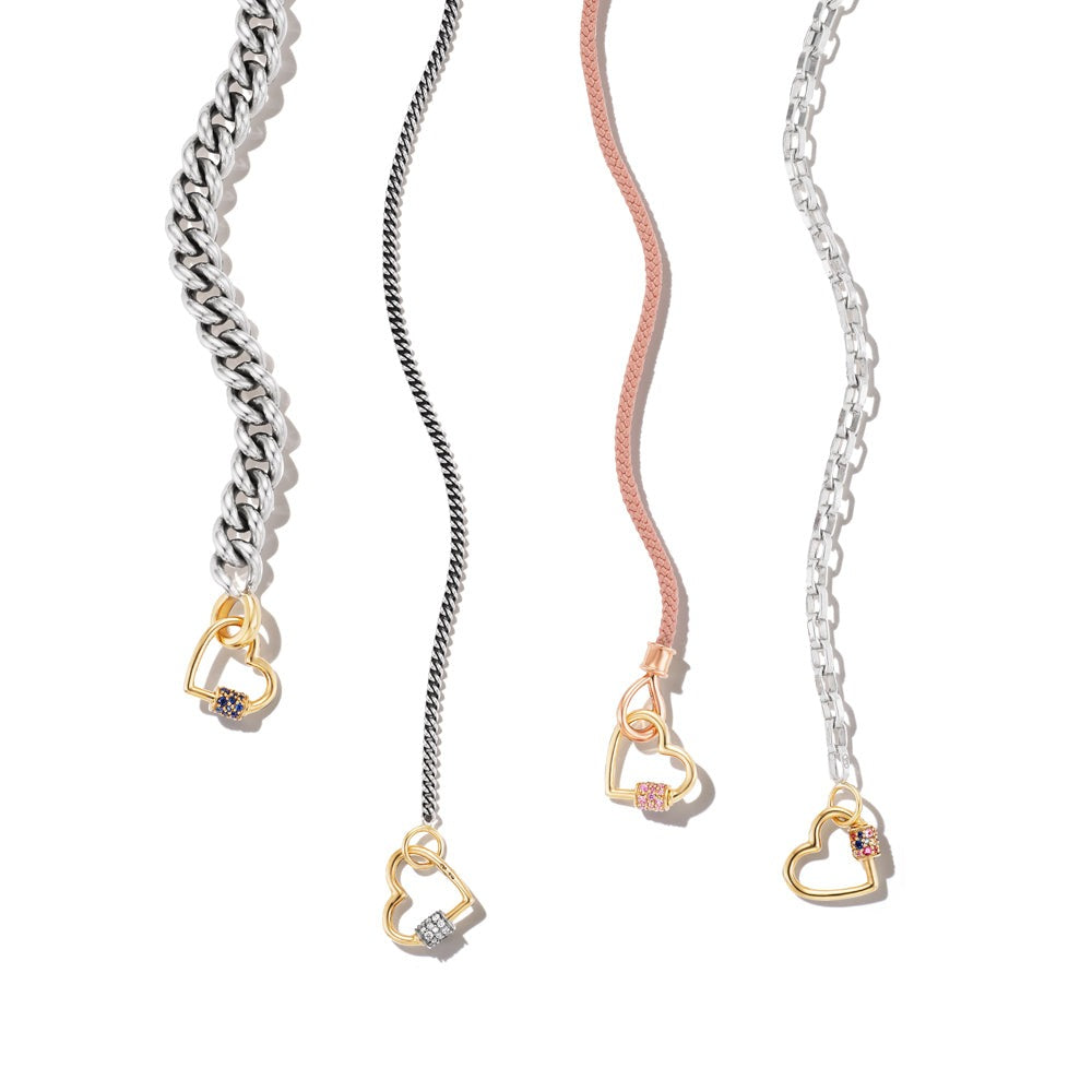 Marla Aaron 14K Gold Diamond Stoned Baby Heart Lock