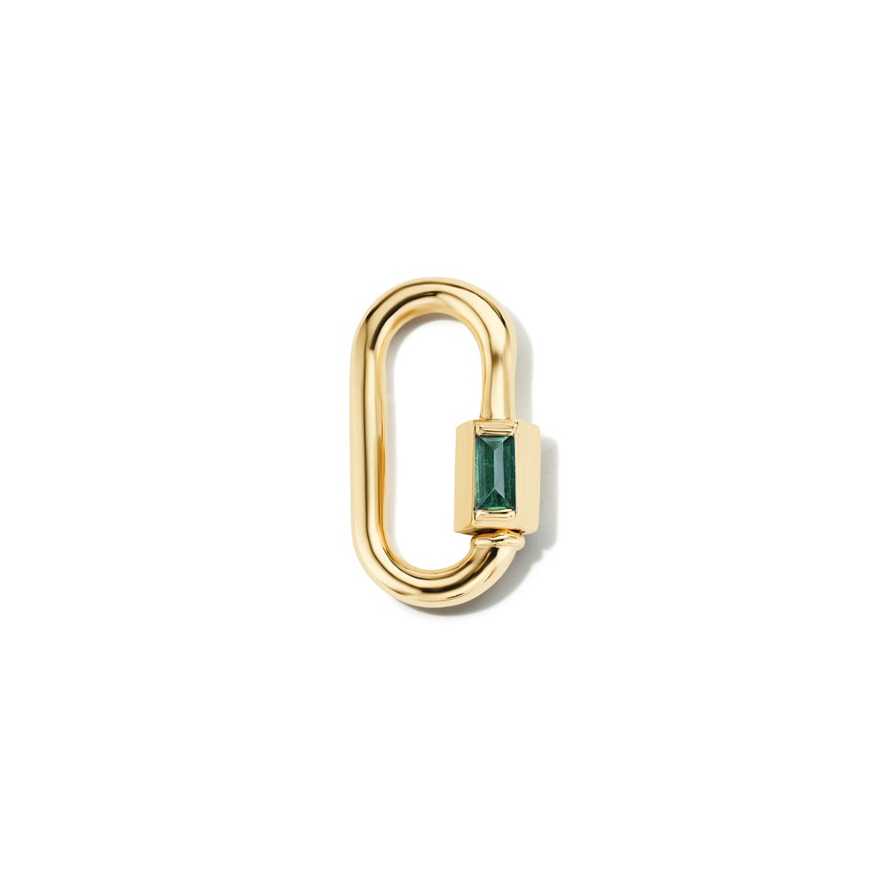 Marla Aaron Solo Baguette Emerald 14K Yellow Gold Baby Lock