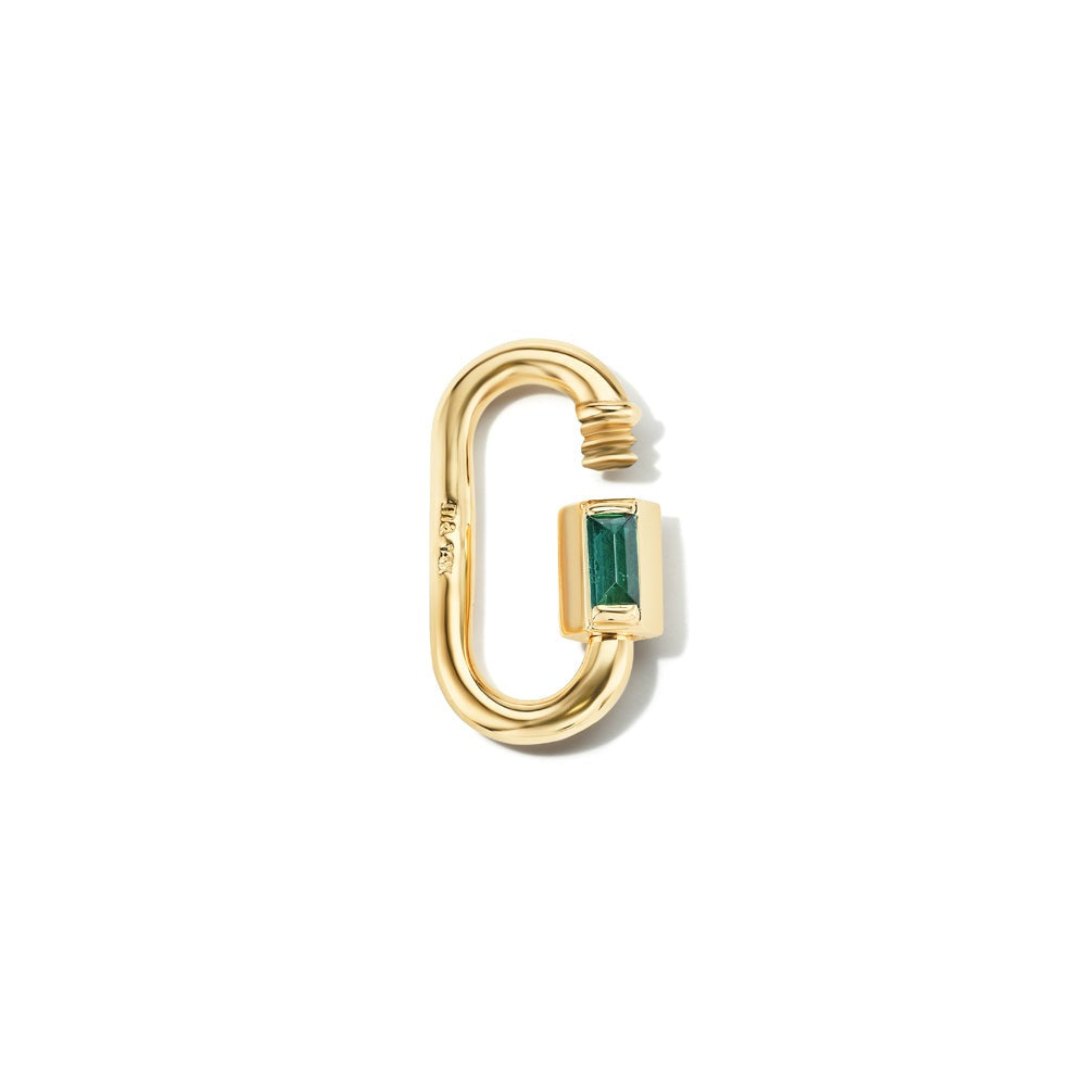 Marla Aaron Solo Baguette Emerald 14K Yellow Gold Baby Lock