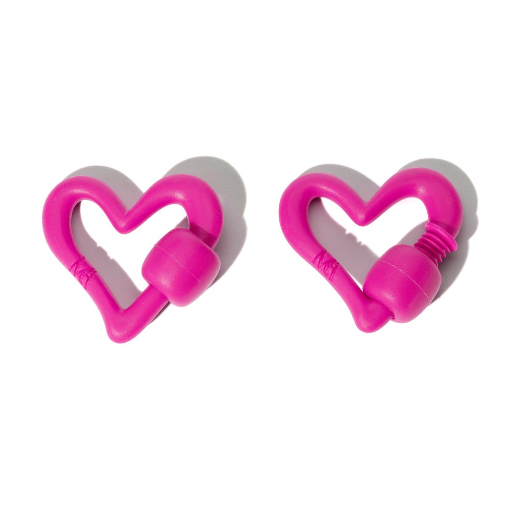 Marla Aaron Flamingo Pink Rubber Freeform Heart Lock