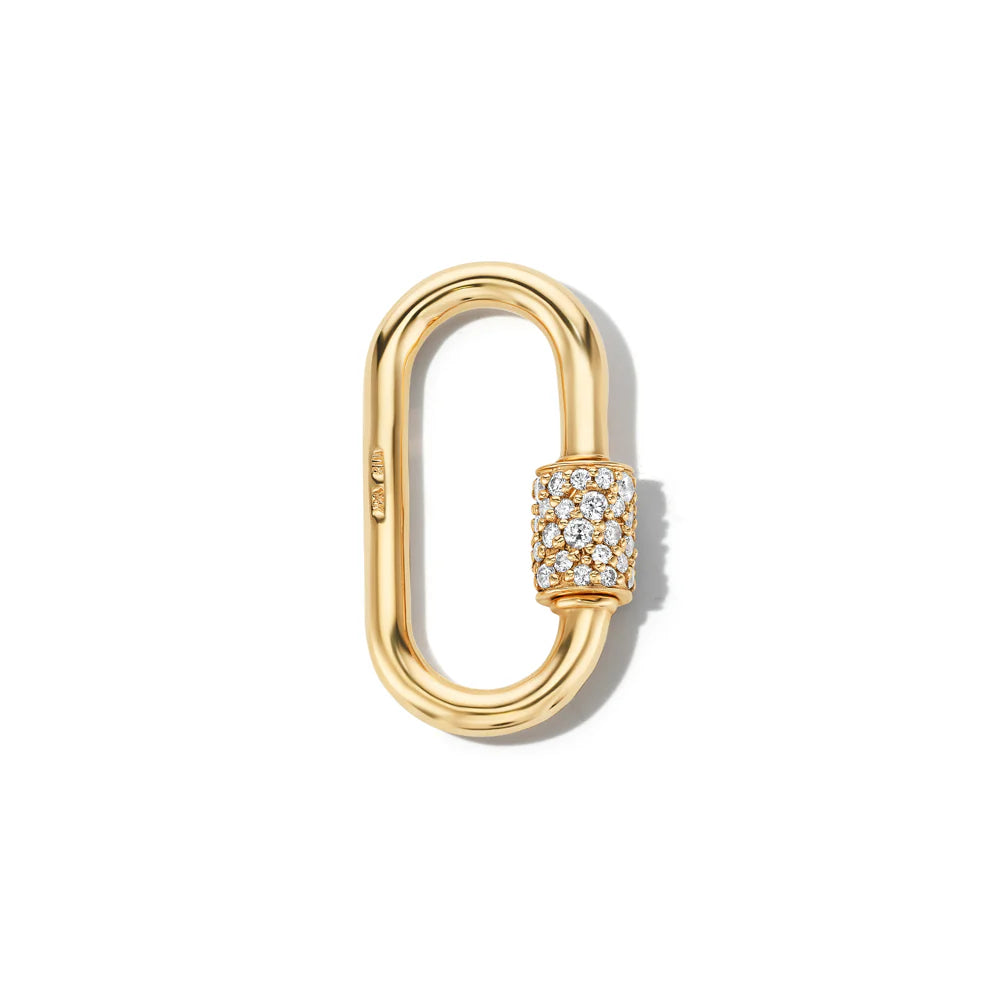 Marla Aaron 14K Gold Diamond Stoned Medium Lock