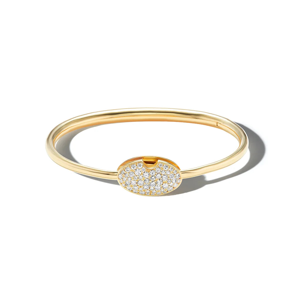 Marla Aaron 18K Yellow Gold Stoned Oval Musgrave Bangle