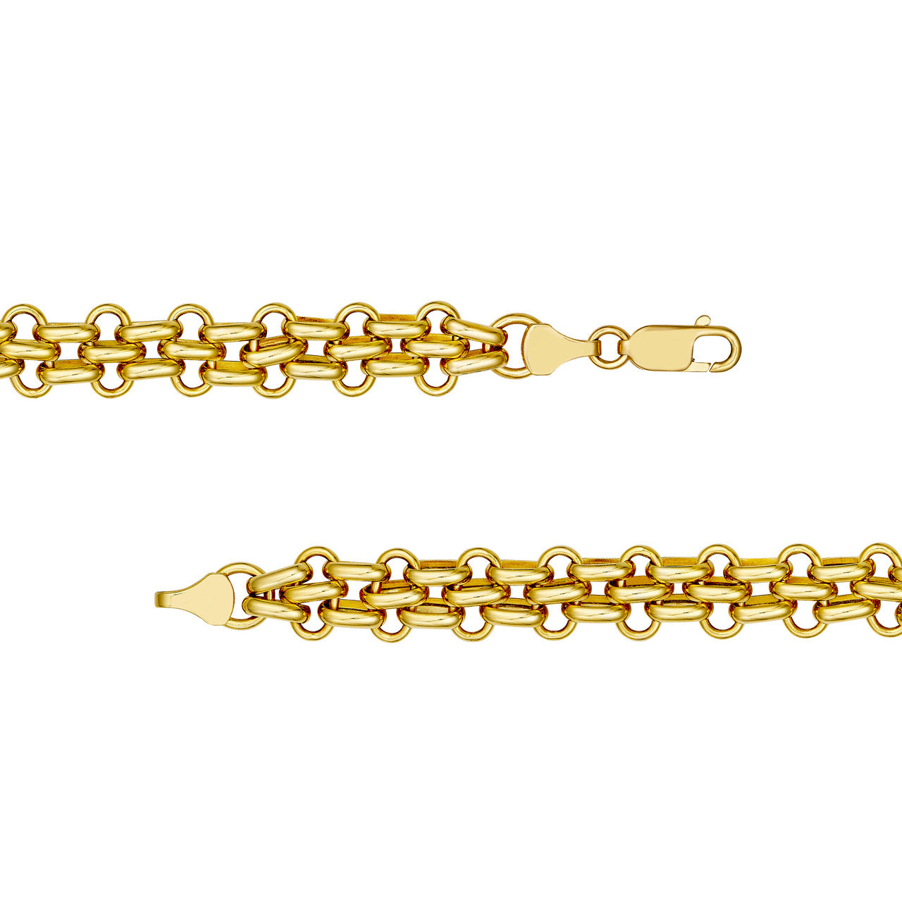14K Yellow Gold Fancy Chain Link Bracelet