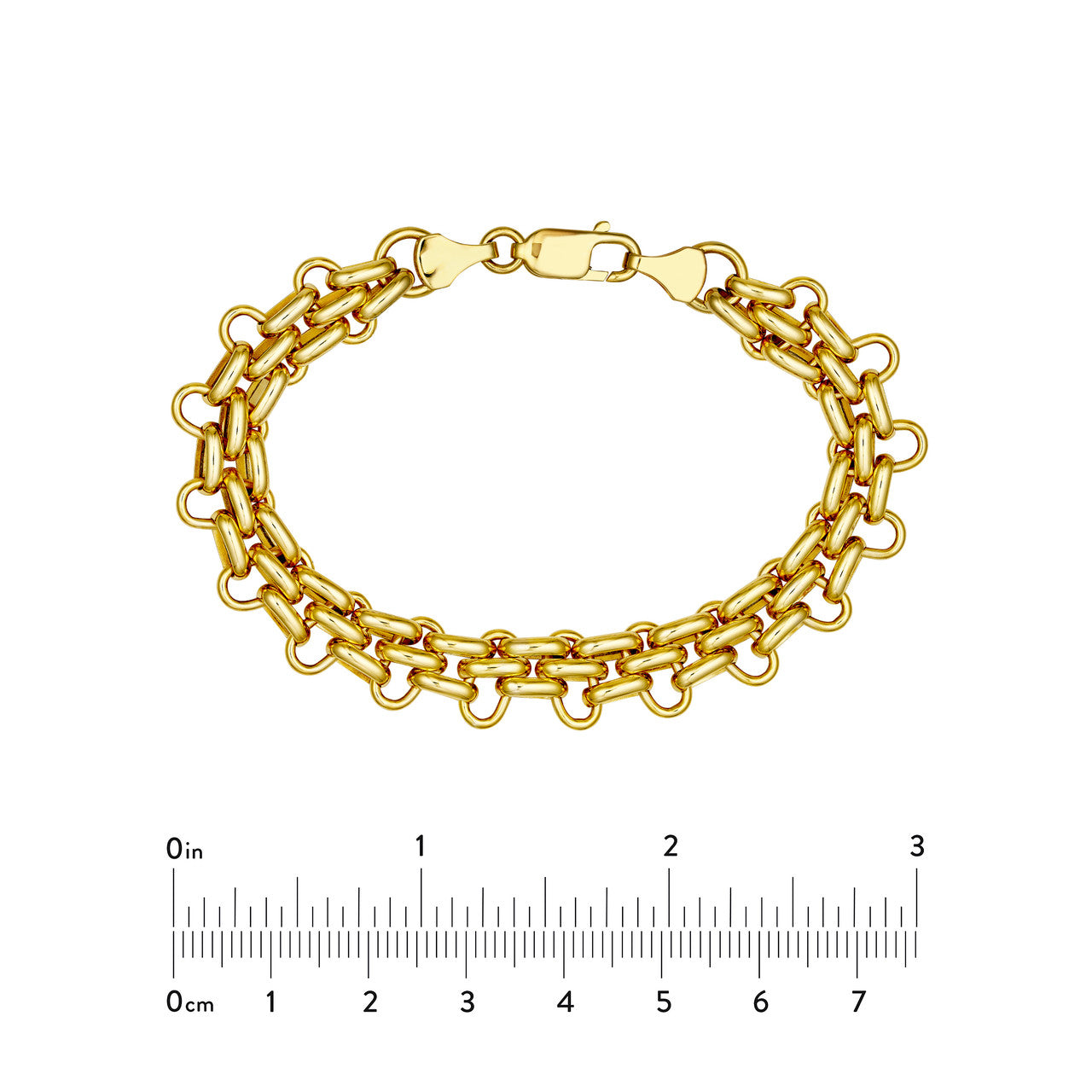 14K Yellow Gold Fancy Chain Link Bracelet