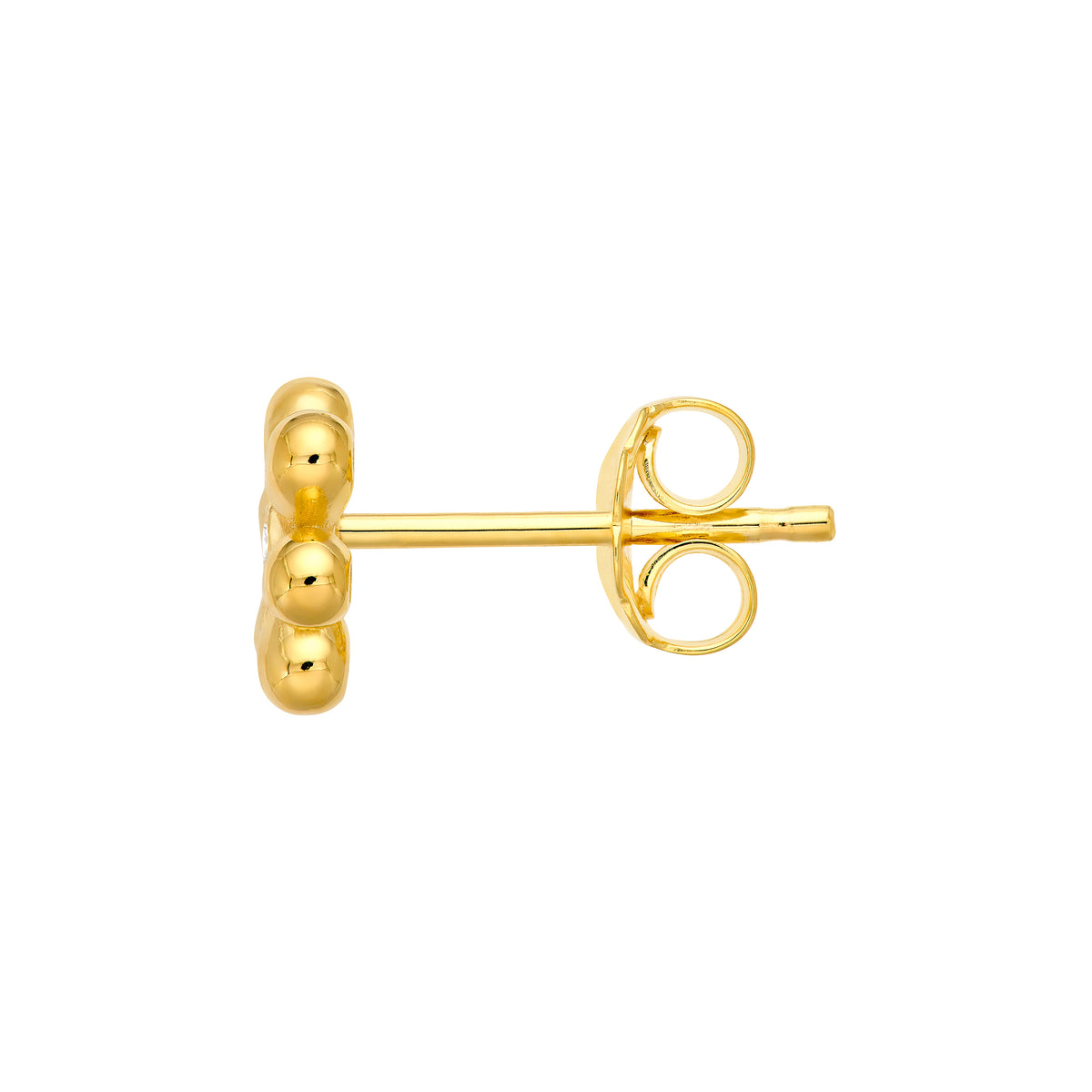 Diamond 14K Yellow Gold Flower Stud Earrings