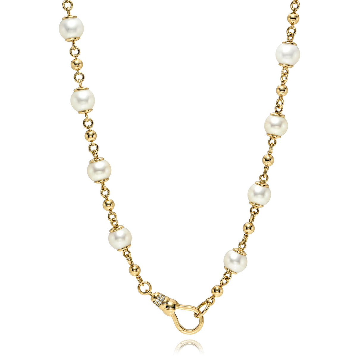 Single Stone Pearl Mirella with Evren Necklace