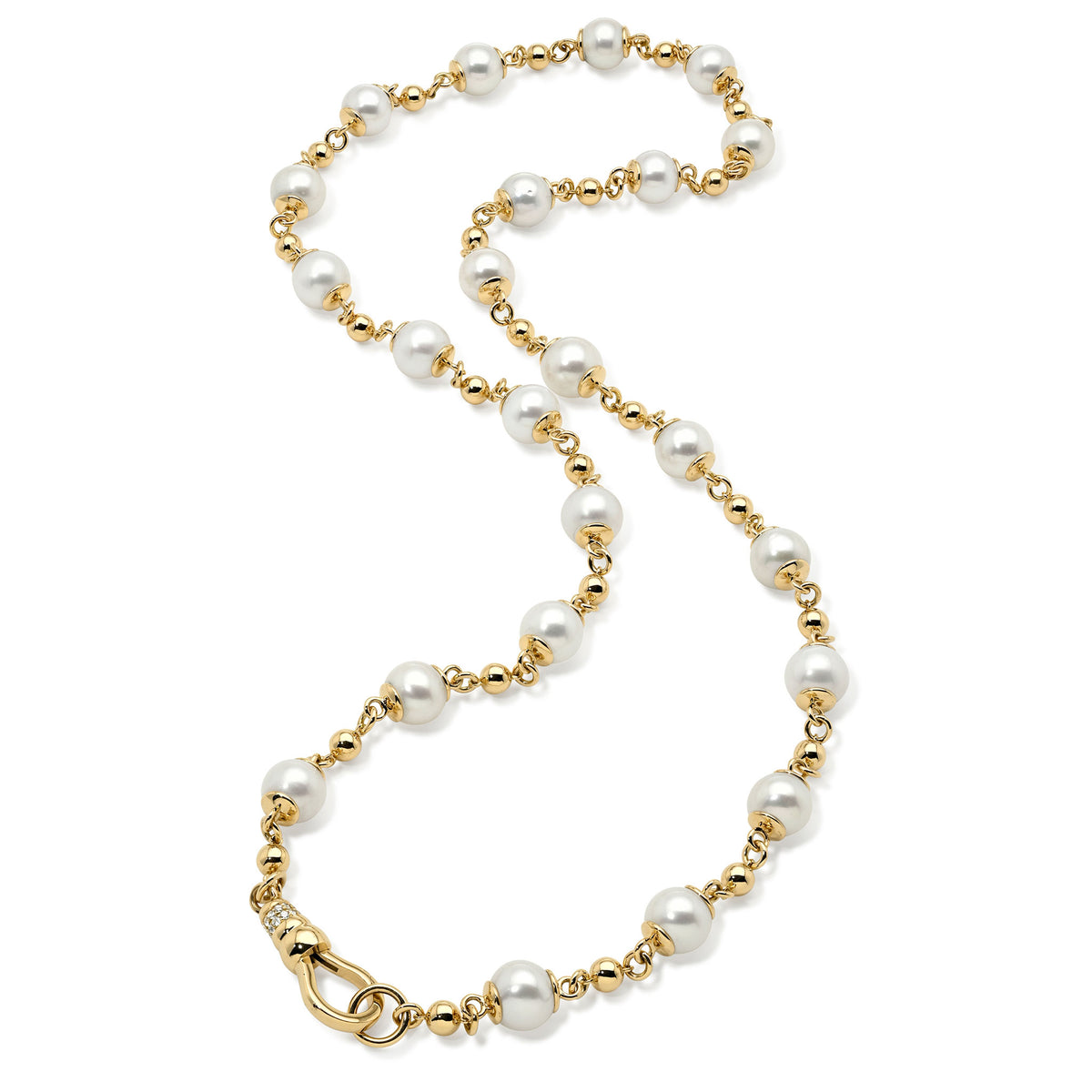 Single Stone Pearl Mirella with Evren Necklace