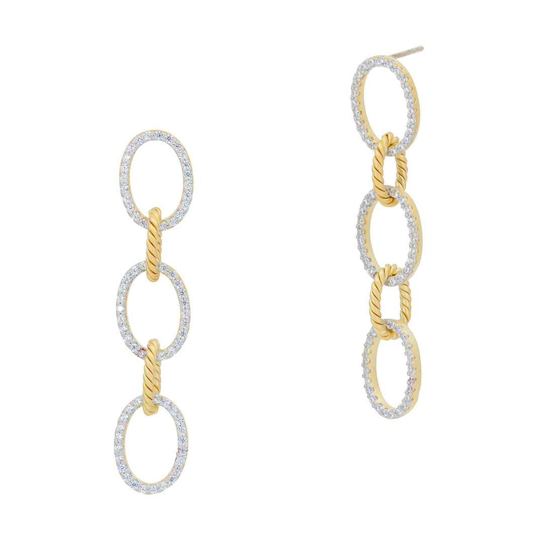 Freida Rothman Bright Sky Chain Link Earrings