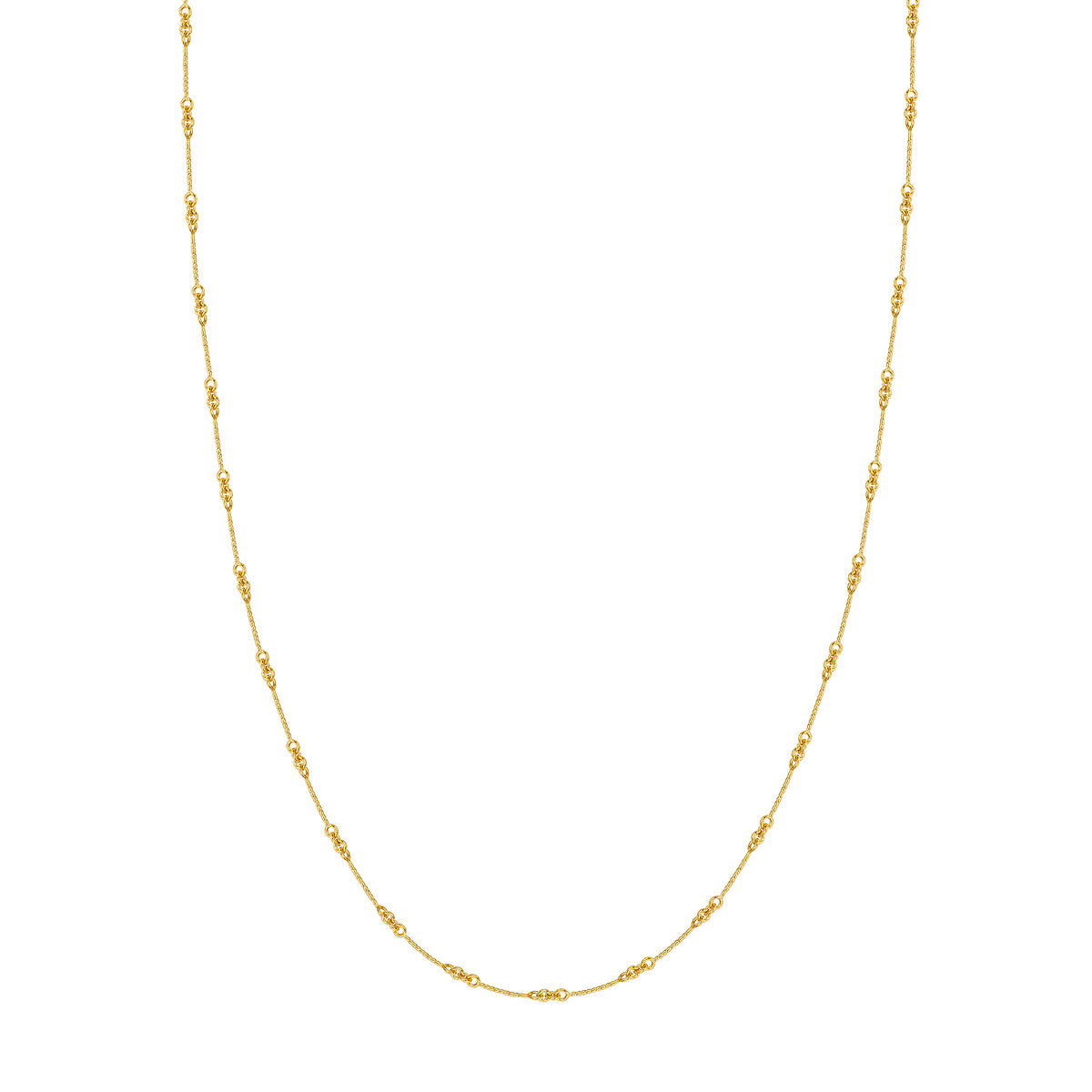 14K Yellow Gold Bar Twist Chain Necklace 18"