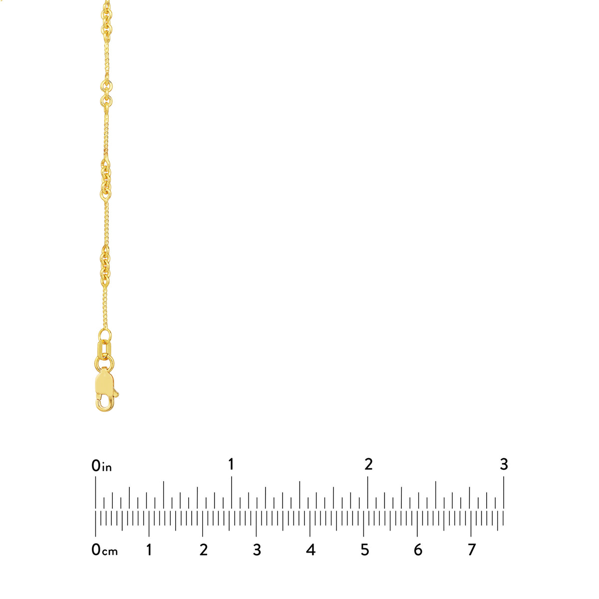 14K Yellow Gold Bar Twist Chain Necklace 18"