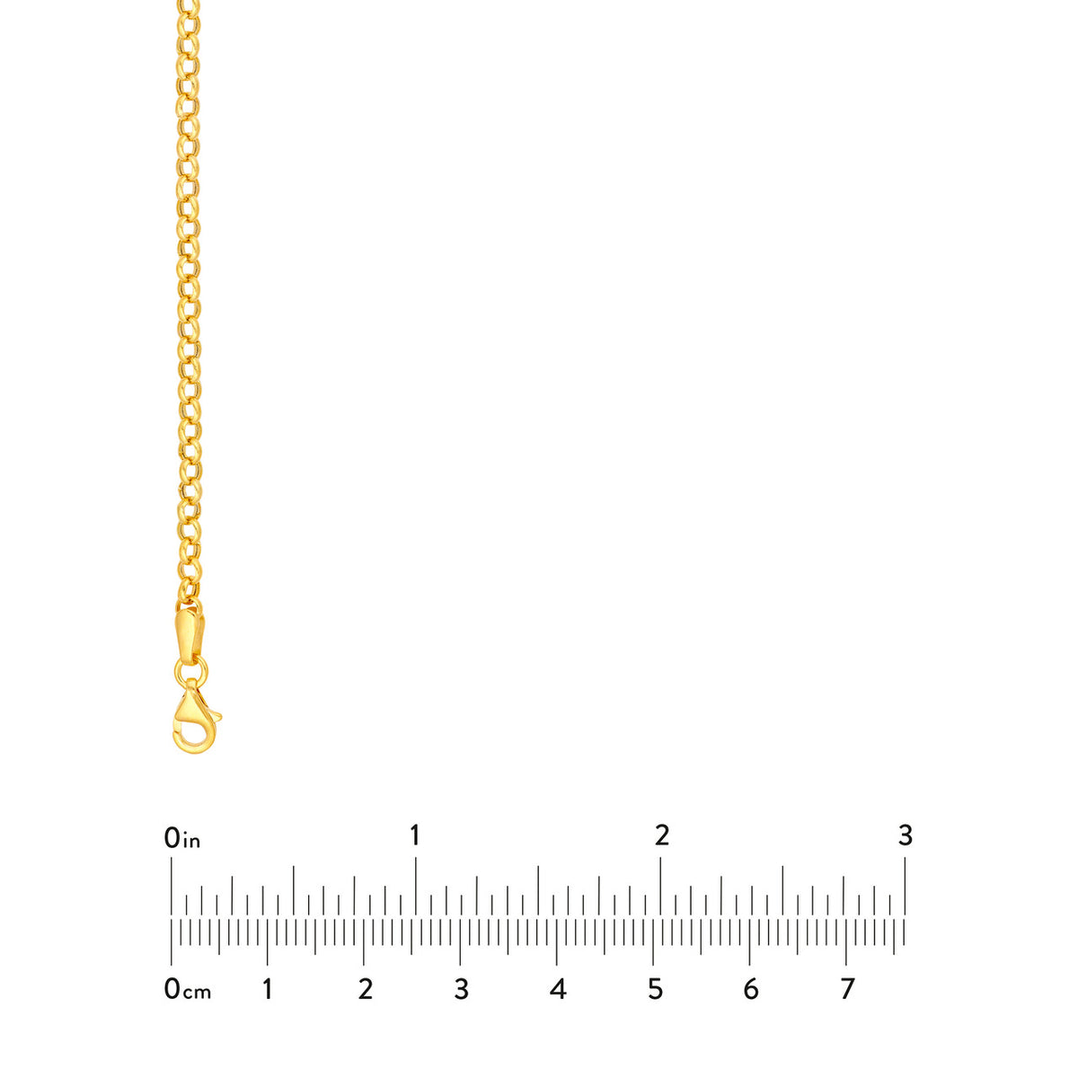 14K Yellow Gold 2.80mm Hollow Rolo Chain Necklace