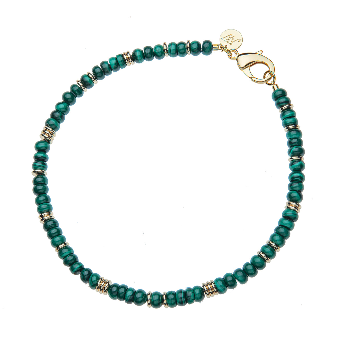 Malachite Beaded Necklace 16"