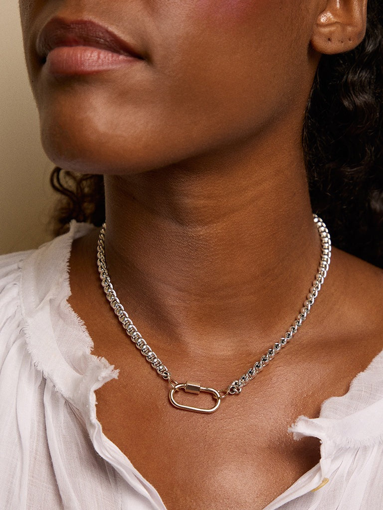 Marla Aaron Silver Rolling Curb Chain Necklace