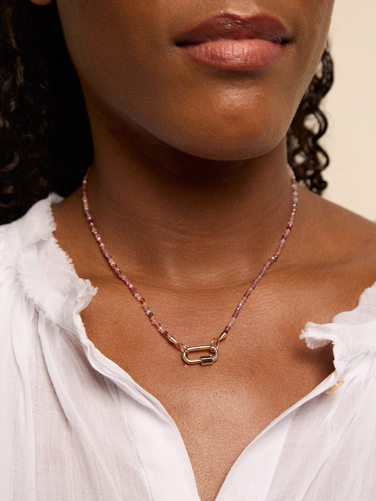 Marla Aaron Pink Spinel Itty Bitty Strand 16"