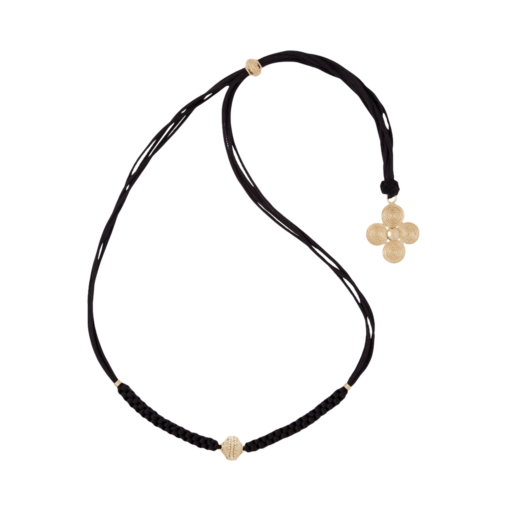 Clara Williams Heritage Petal Black Woven Necklace