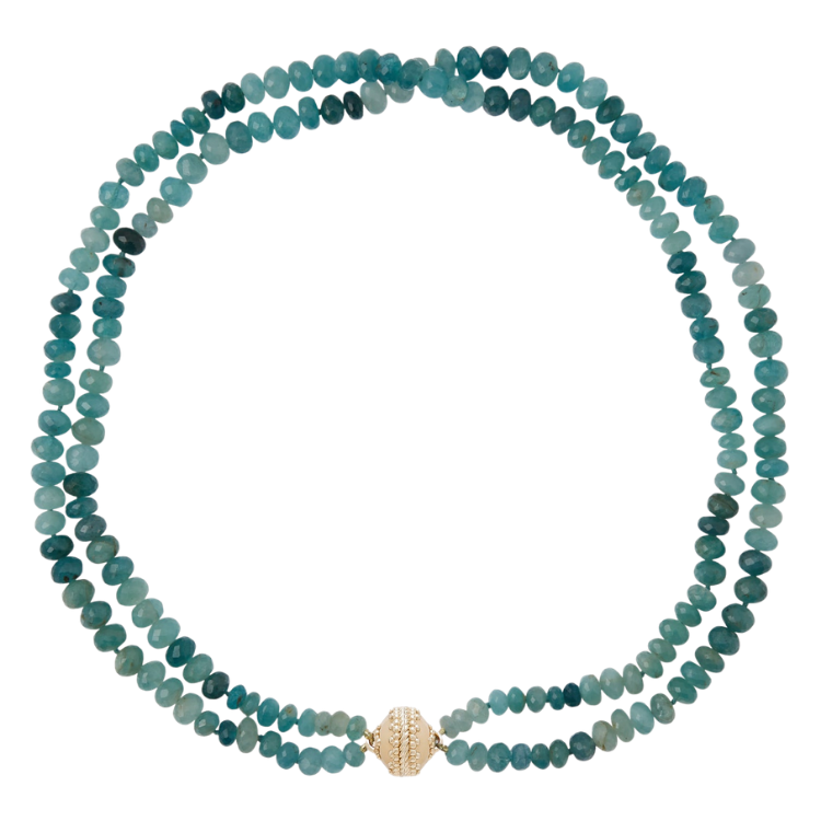 Clara Williams Grandidierite Rondelle Double-Strand Necklace