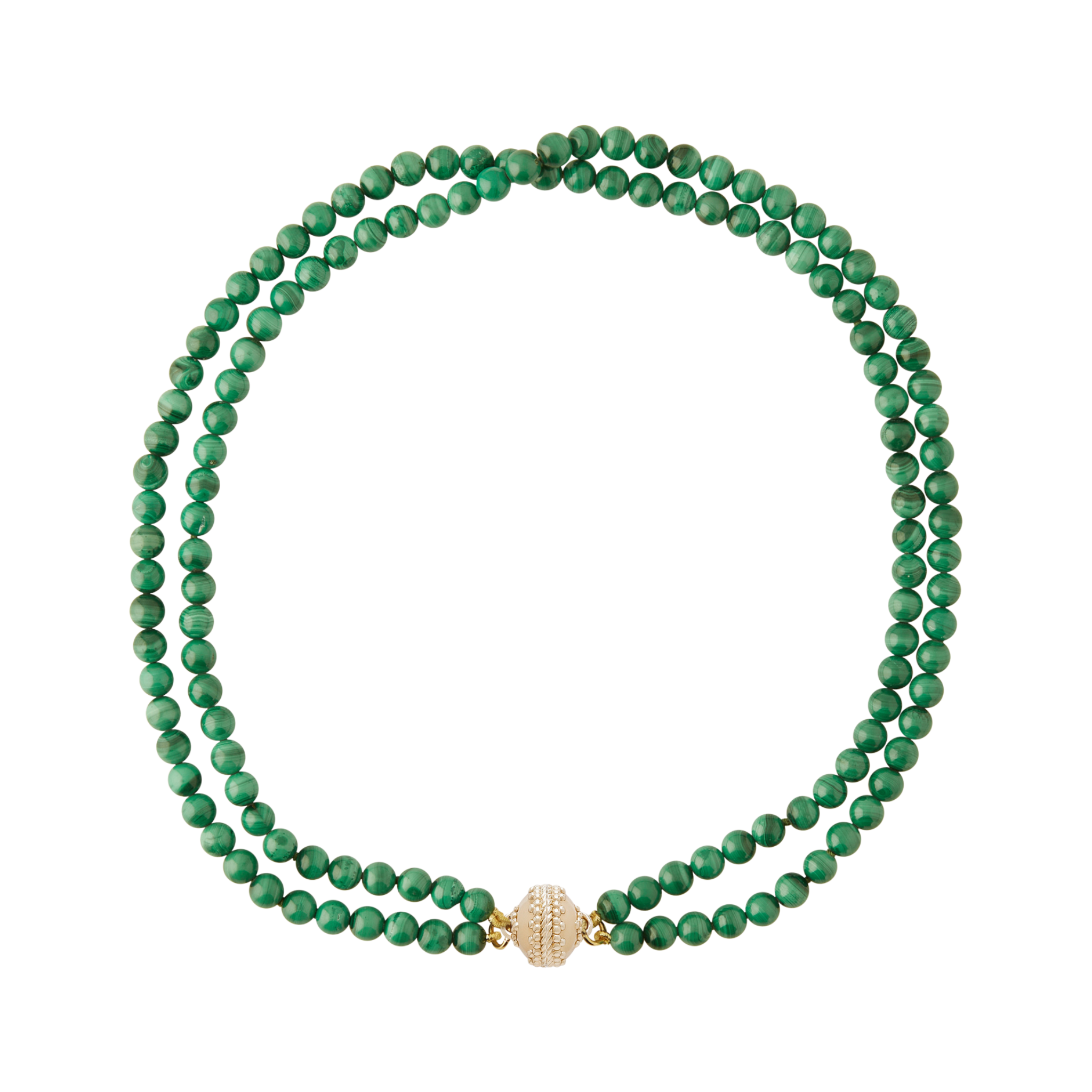 Clara Williams 6mm Double Strand Malachite Necklace