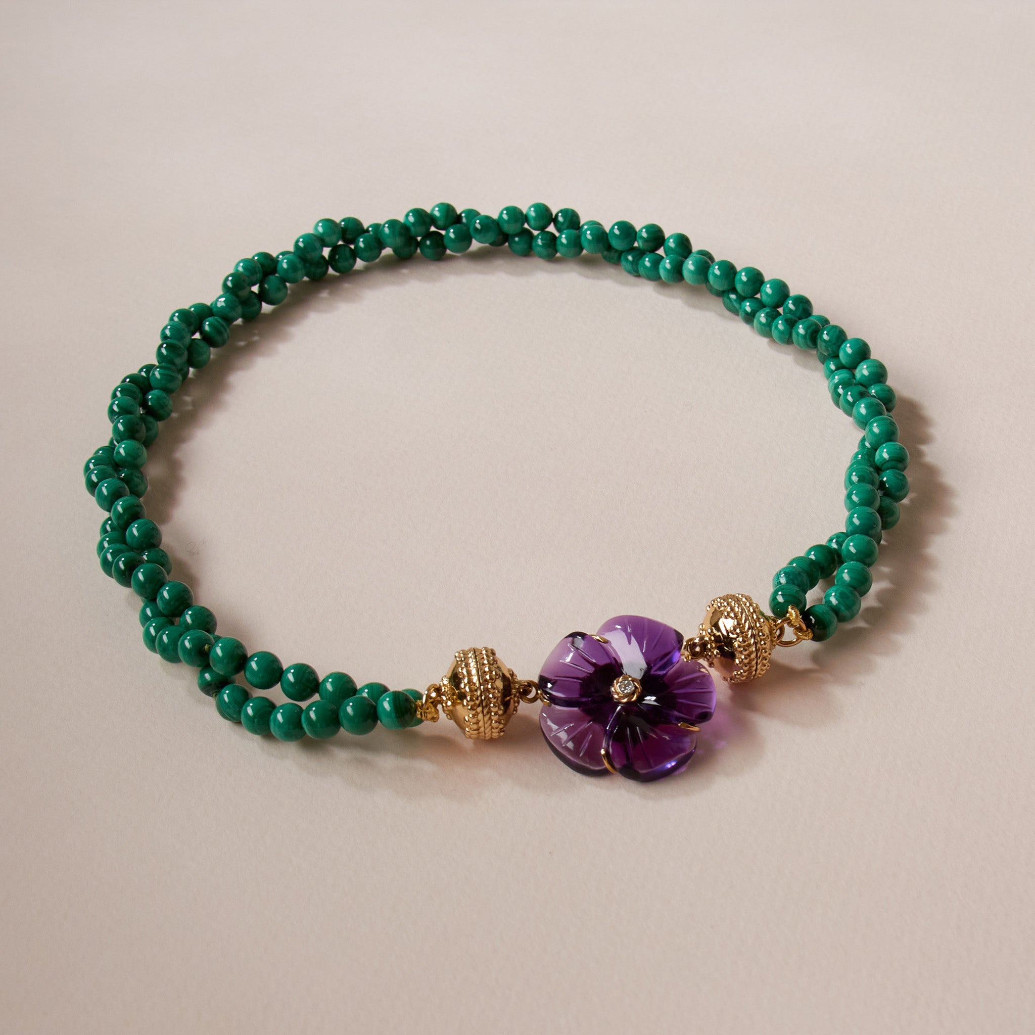 Clara Williams Victoire 6mm Malachite Double-Strand Necklace