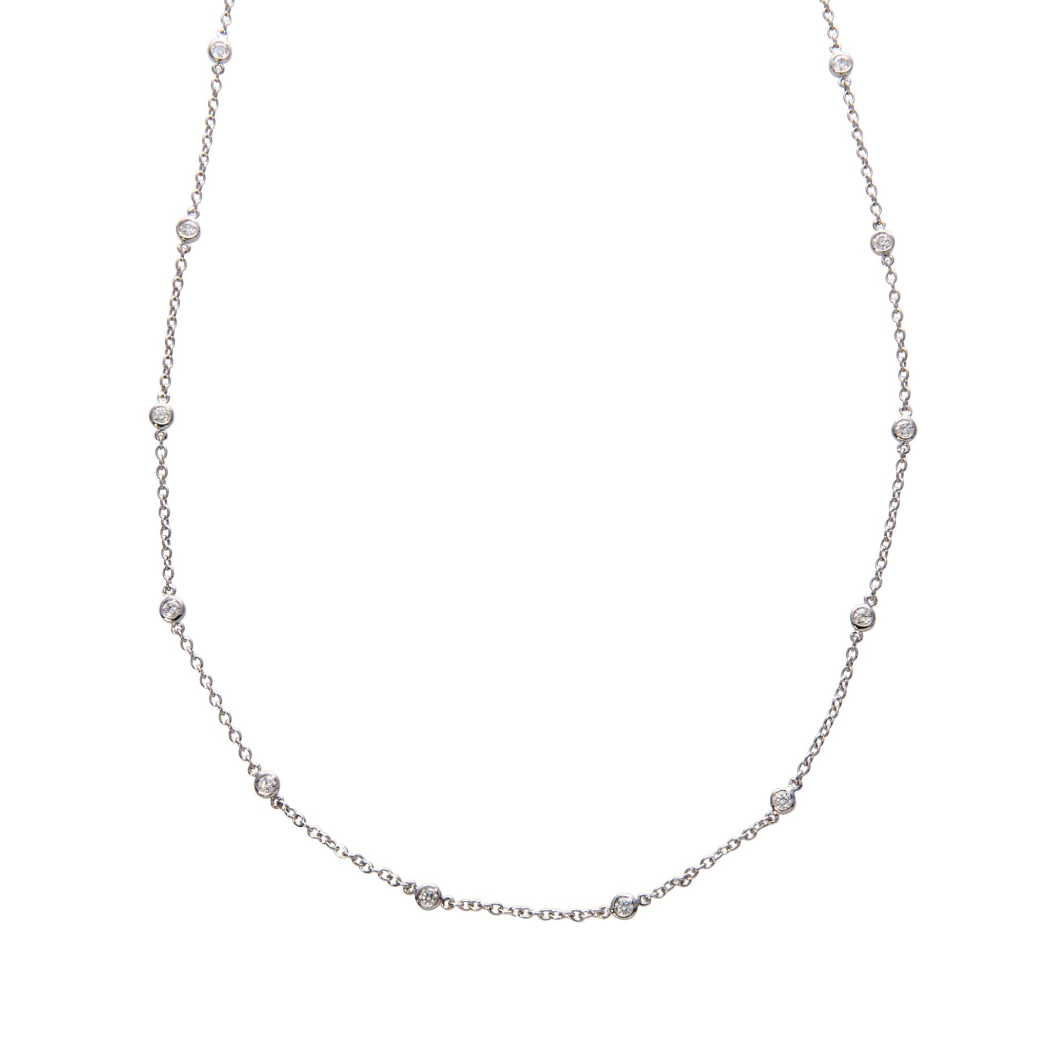 .50ct Diamond by the Yard Station 14K White Gold Necklace